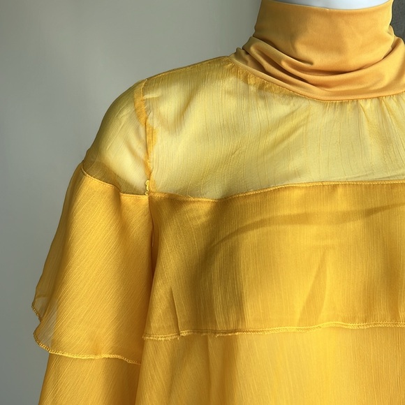 Sheer Ruffle Top - Yellow - CBR - Medium - Picture 4 of 6